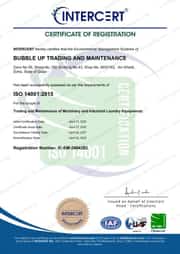 ISO 14001:2015 certificate issued by InterCert