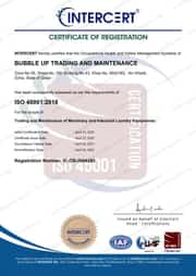 ISO 45001:2018 certificate issued by InterCert