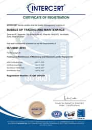 ISO 9001:2015 certificate issued by InterCert